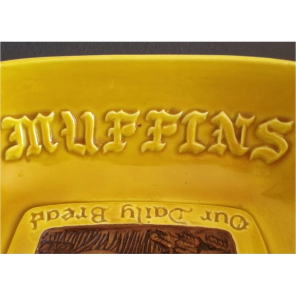 TREASURE CRAFT Vtg Mid-Century Rare Pottery Bowl Give Us Our Daily Bread USA🇺🇸 - Picture 8 of 11